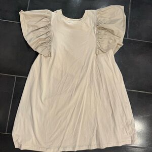 TCEC Cream Dress with Ruffled Sleeves